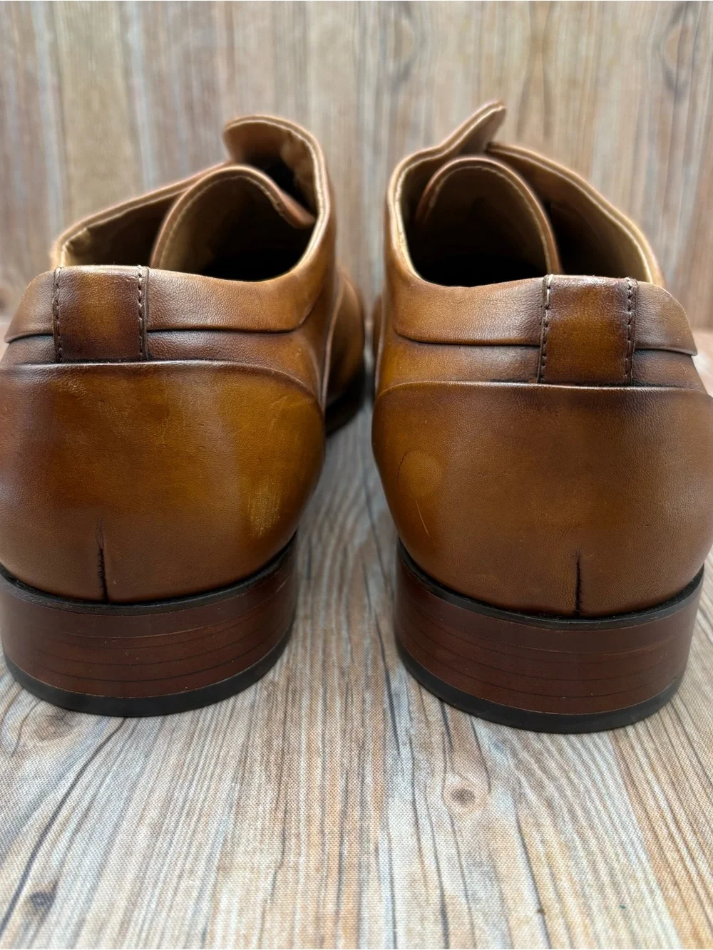 Steve Madden Schemer Mens Brown Leather Slip-On Casual Dress Shoes Size 12